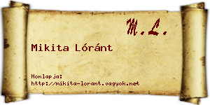 Mikita Lóránt névjegykártya